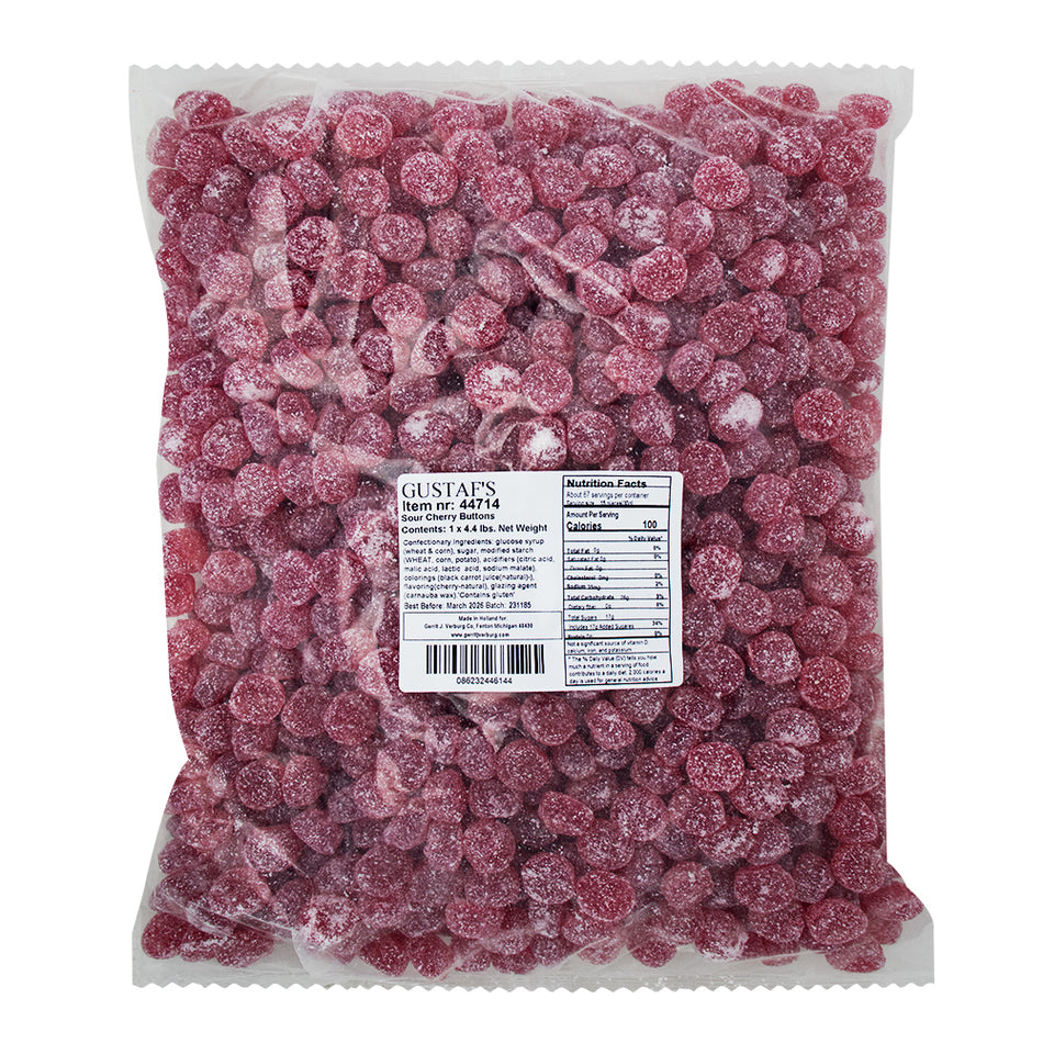 Gustaf's Sour Cherry Buttons - 2kg