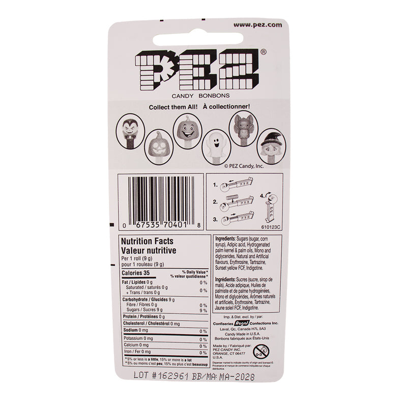 Pez Halloween Bat Nutrition Facts Ingredients - Pez Candy - Pez Dispenser - Halloween Candy