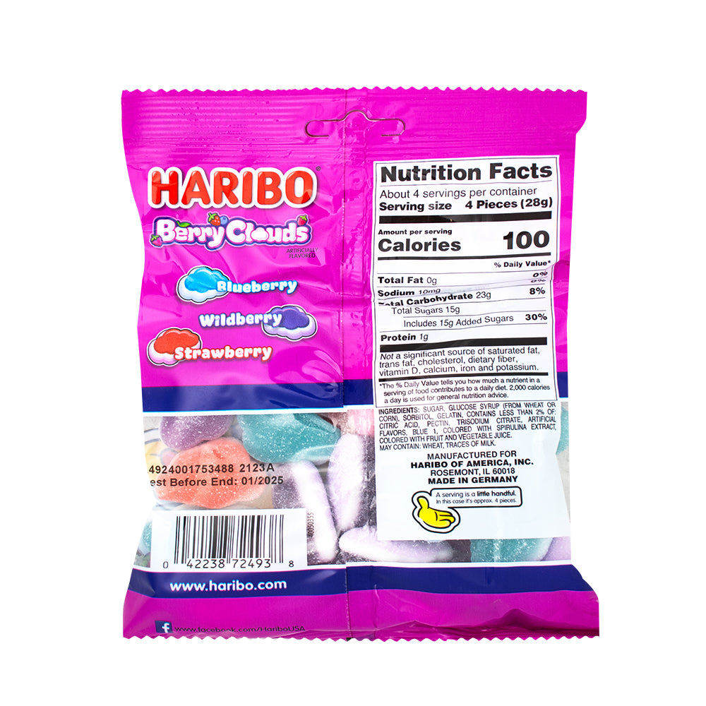 Haribo Berry Clouds - 4.1oz  Nutrition Facts Ingredients