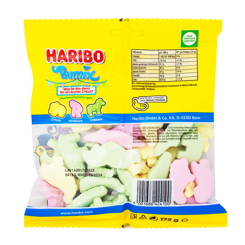 Haribo Bumix - 175g  Nutrition Facts Ingredients