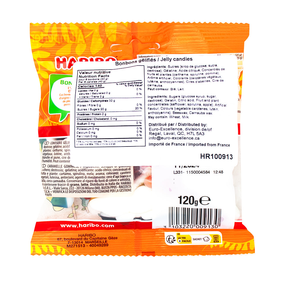 Haribo Croco Gummi Candy - 120g  Nutrition Facts Ingredients