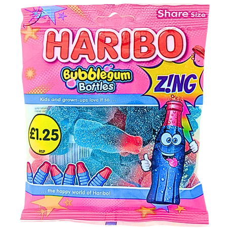 Haribo Fizzy Bubblegum Bottles UK - 140g
