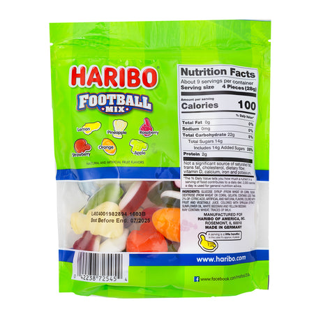 Haribo Football Mix - 9oz  Nutrition Facts Ingredients
