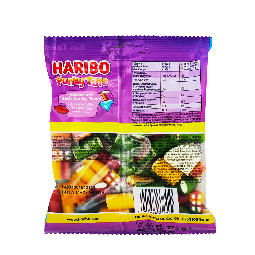 Haribo Funky Tote - 175g  Nutrition Facts Ingredients