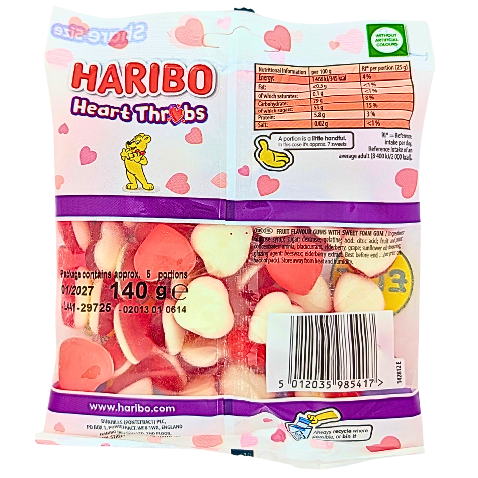 Haribo Heart Throbs (UK) - 140g