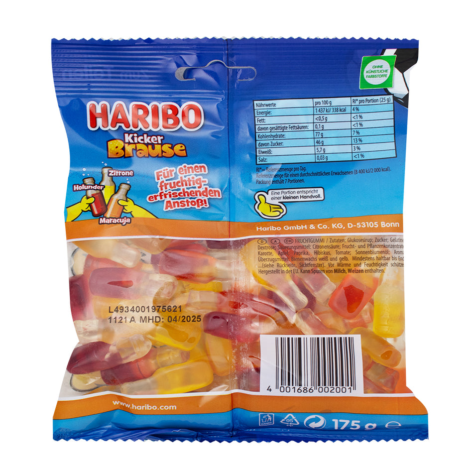 Haribo Kicker Soda (Germany) - 175g  Nutrition Facts Ingredients