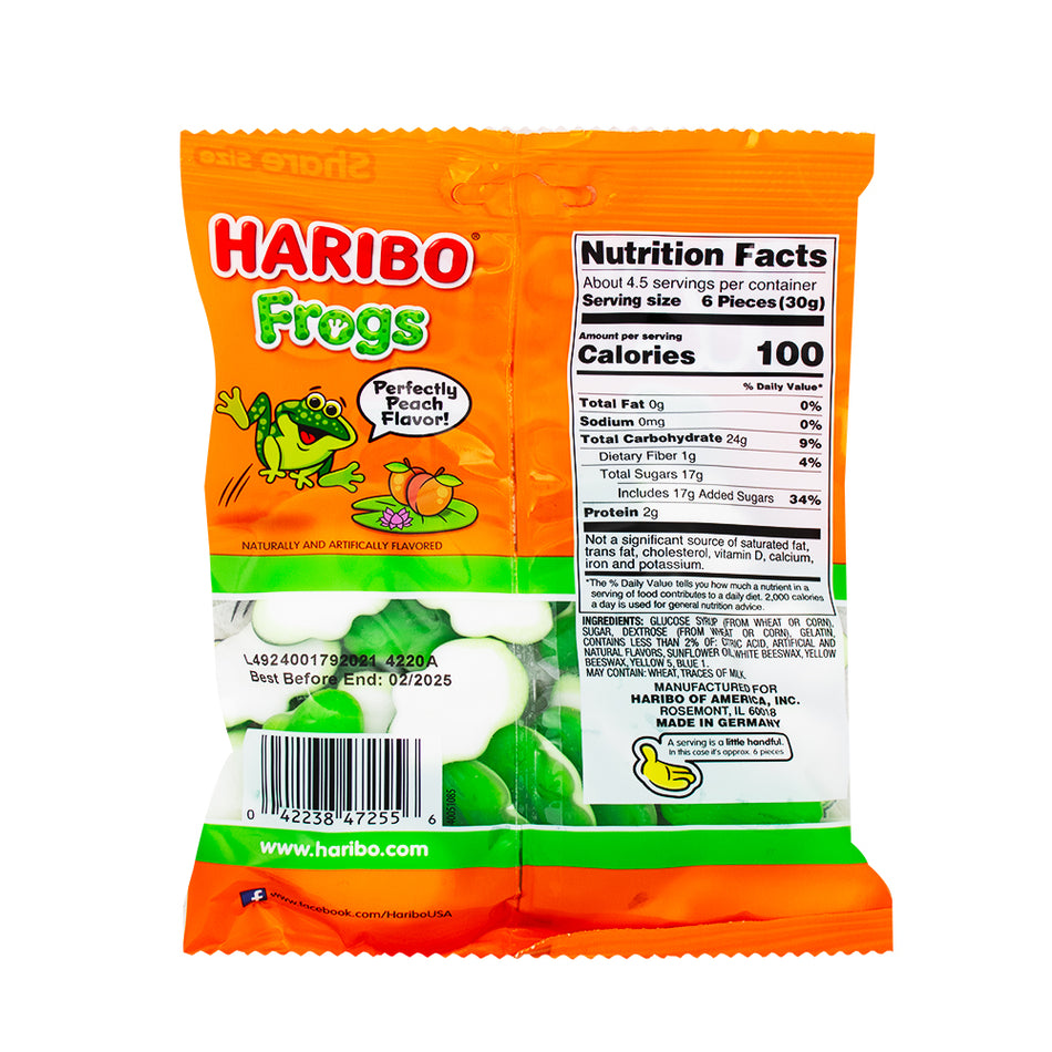 Haribo Frogs - 5oz  Nutrition Facts Ingredients