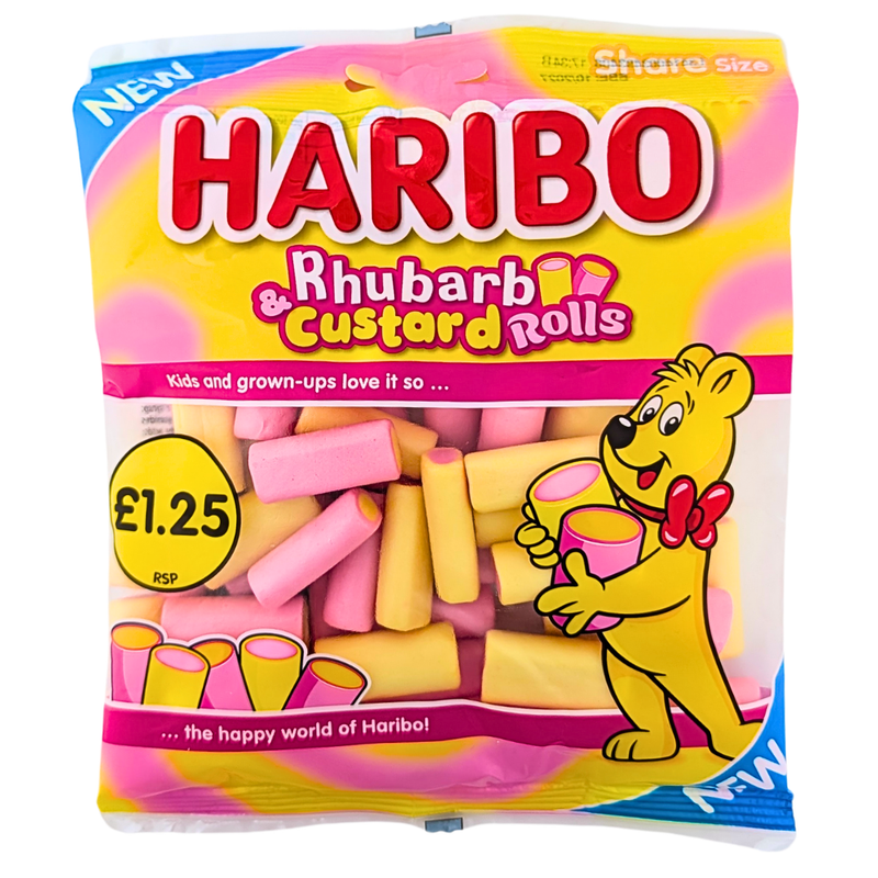 Haribo Rhubarb & Custard Rolls (UK) - 140g