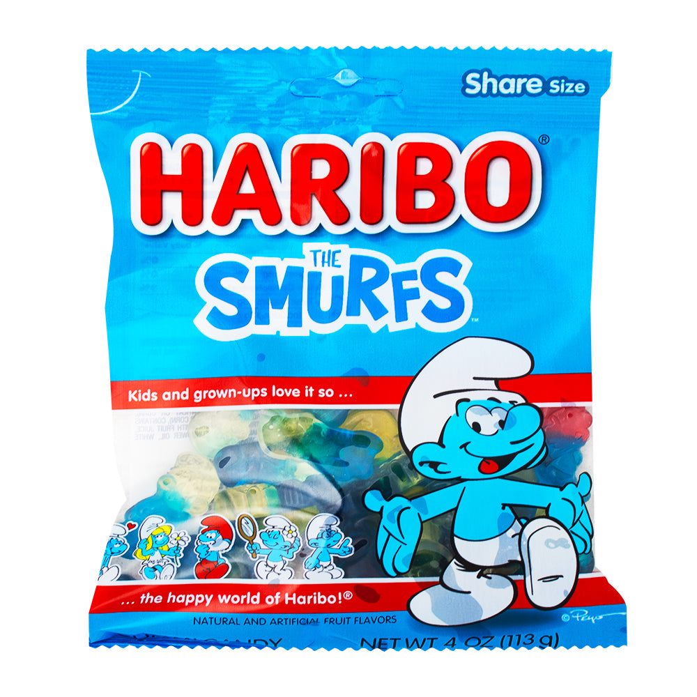 Haribo Smurfs Gummy Candy - 4oz