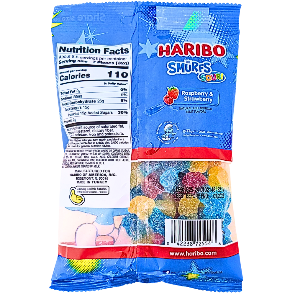 Haribo Smurfs Sour! Gummy Candy - 6.3oz