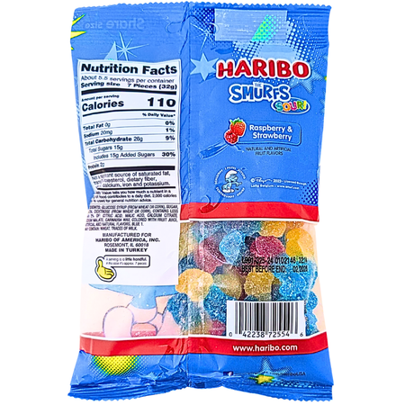 Haribo Smurfs Sour! Gummy Candy - 6.3oz