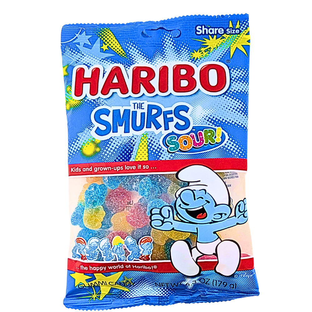 Haribo Smurfs Sour! Gummy Candy - 6.3oz