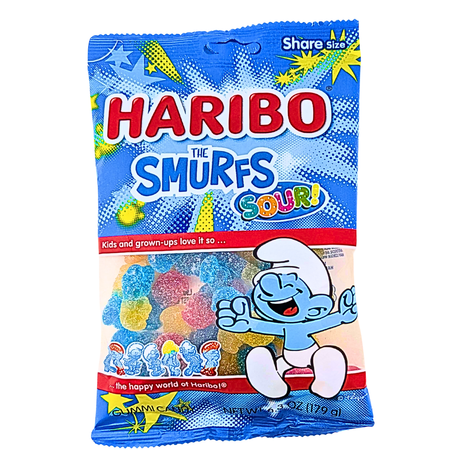 Haribo Smurfs Sour! Gummy Candy - 6.3oz