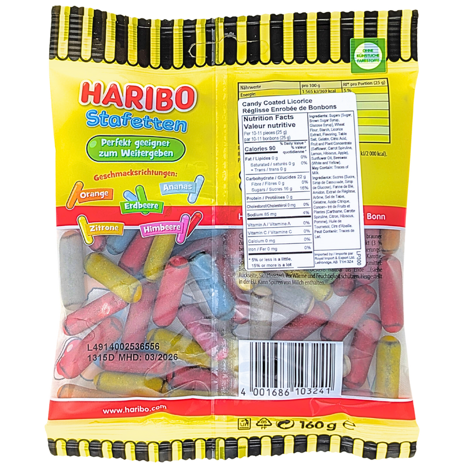 Haribo Stafetten Licorice Candy-160g 