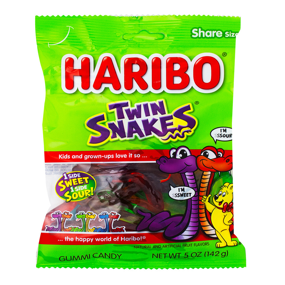 Haribo Twin Snakes Gummy Candy - 5oz