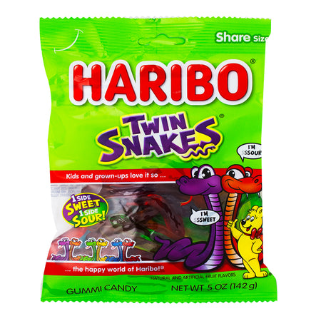 Haribo Twin Snakes Gummy Candy - 5oz