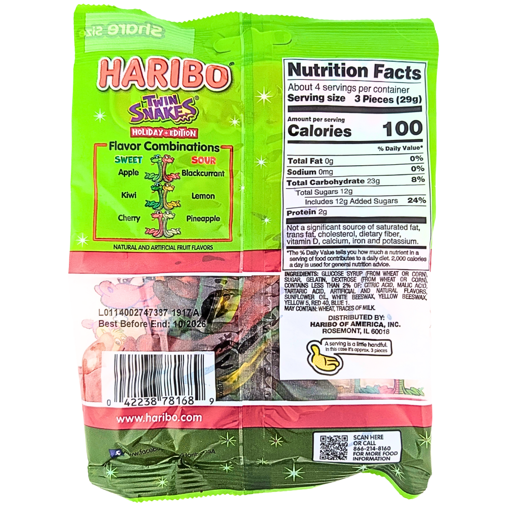 Haribo Twin Snakes Holiday Edition - 4oz