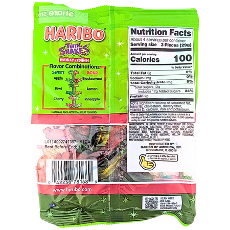 Haribo Twin Snakes Holiday Edition - 4oz