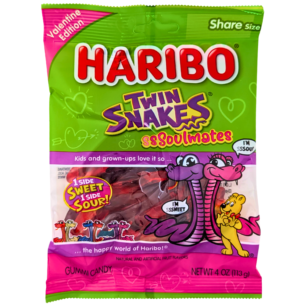 Haribo Twin Snakes Valentines - 4oz | Candy Funhouse – Candy Funhouse CA