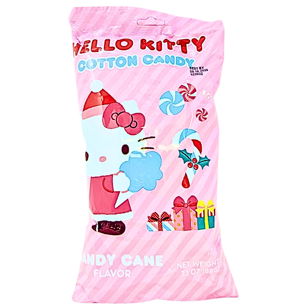Hello Kitty Candy Cane Cotton Candy - 3.1oz