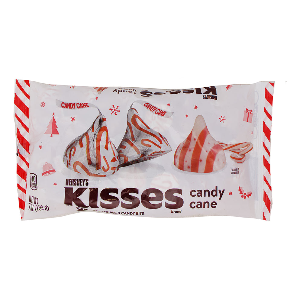 Hershey's Kisses Candy Cane - 7oz - Hershey's Kisses Candy Cane - Peppermint Chocolate Kisses - Holiday Candy Delights - Festive Red and White Treats - Christmas Chocolate Indulgence - Seasonal Candy Stocking Stuffers