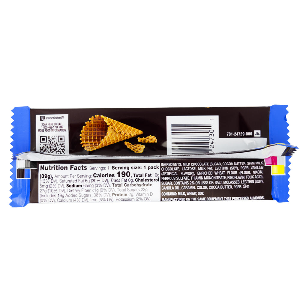 Hershey's Chocolate With Crunchy Waffle Cone Pieces - 1.4oz  Nutrition Facts Ingredients - Hershey’s - Hersheys - Hershey’s Chocolate - Hersheys Milk Chocolate