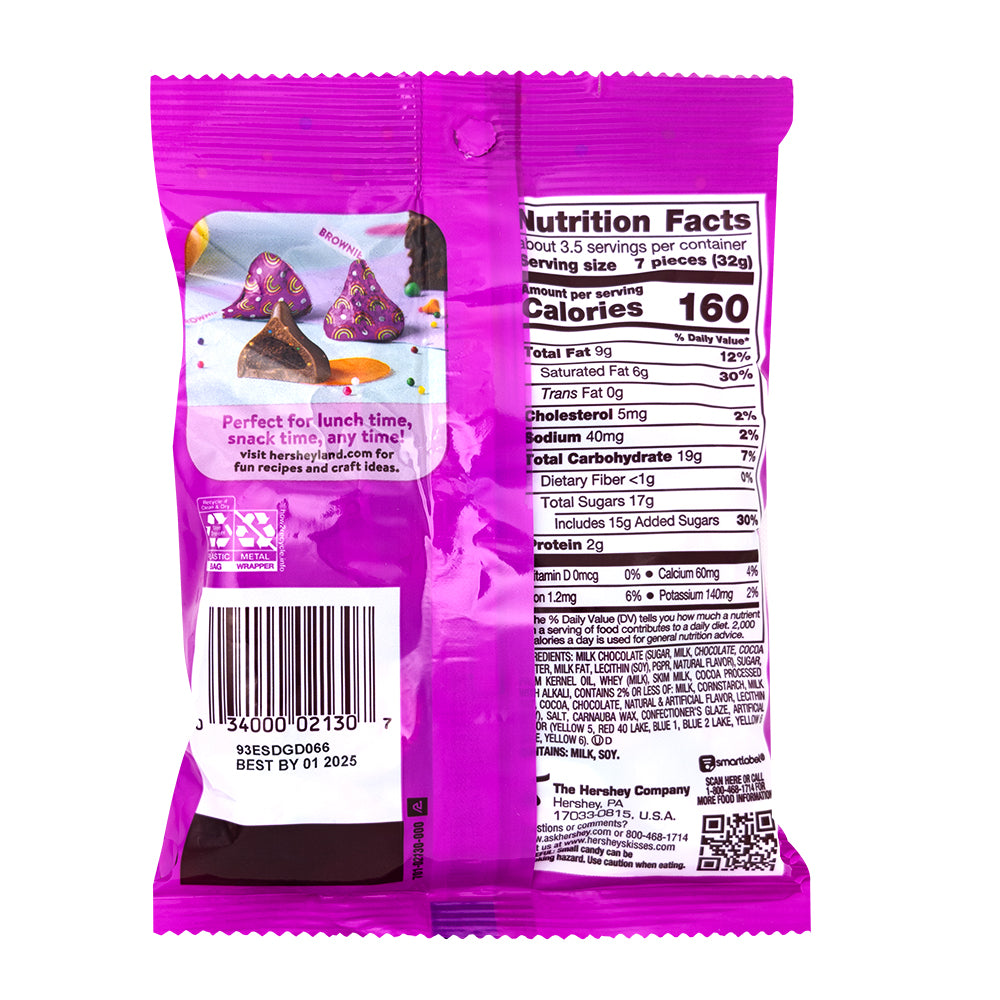 Hershey's Kisses Rainbow Brownie - 119g  Nutrition Facts Ingredients
