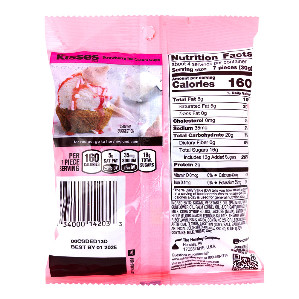 Hershey's Kisses Strawberry Ice Cream - 119g  Nutrition Facts Ingredients
