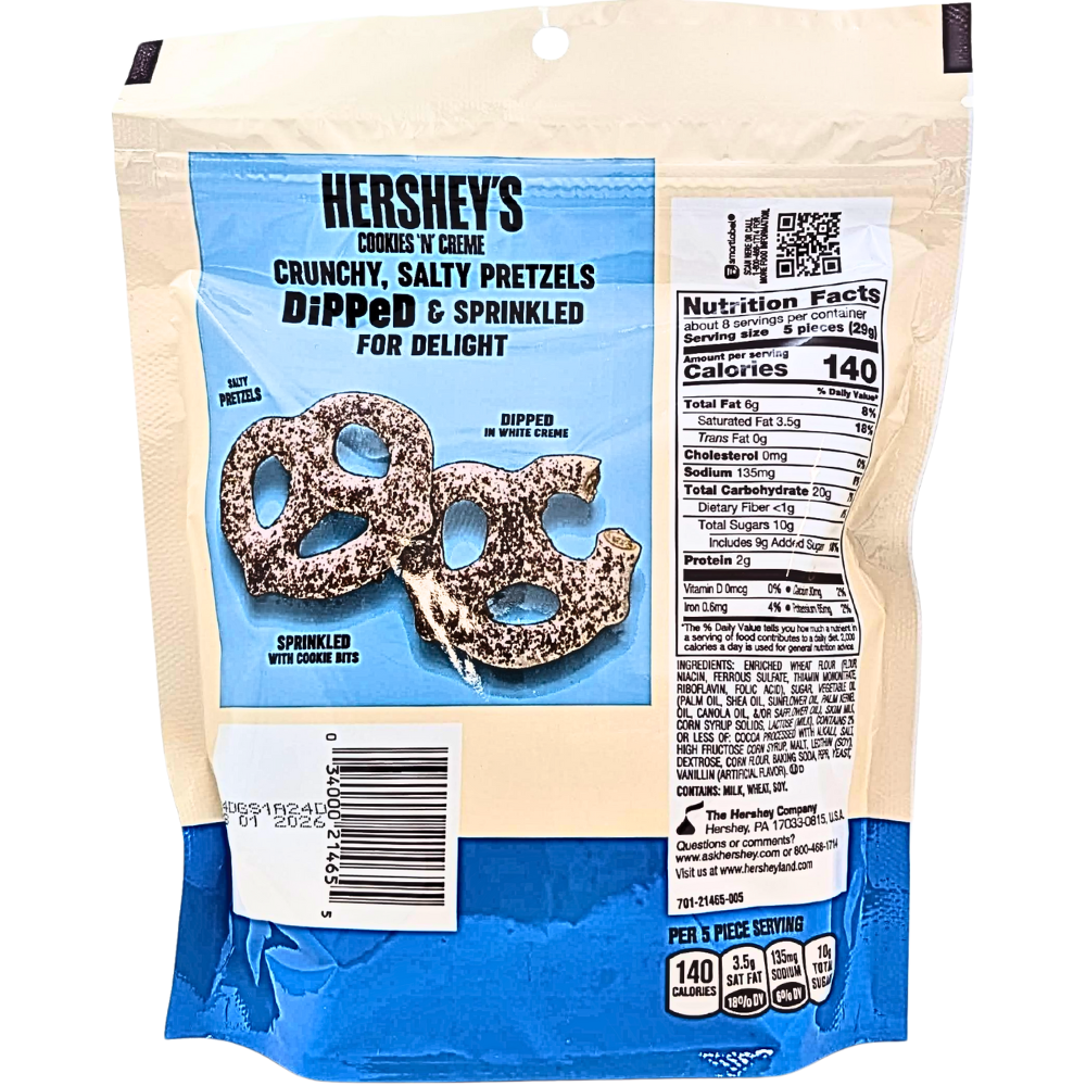 Hershey's Cookies 'n' Creme Dipped Pretzels - 240g