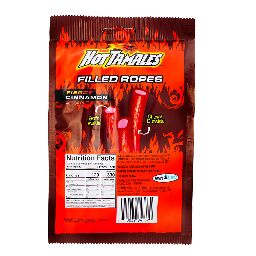 Hot Tamales Licorice Ropes - 3oz  Nutrition Facts Ingredients - Hot Tamales - Hot Tamales Candy - Spicy Candy - Licorice - Licorice Candy - Licorice Ropes - Hot Tamales Licorice Ropes