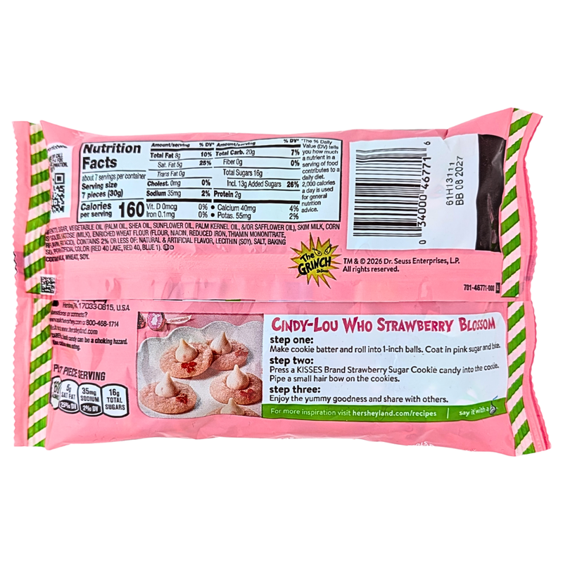 How the Grinch Stole Hershey's Kisses Strawberry Sugar Cookie - 7.8oz