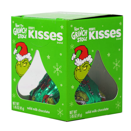 Hershey's Large Solid Milk Chocolate Kisses Grinch - 1.45oz - Stocking Stuffer - Secret Santa - American Candy
