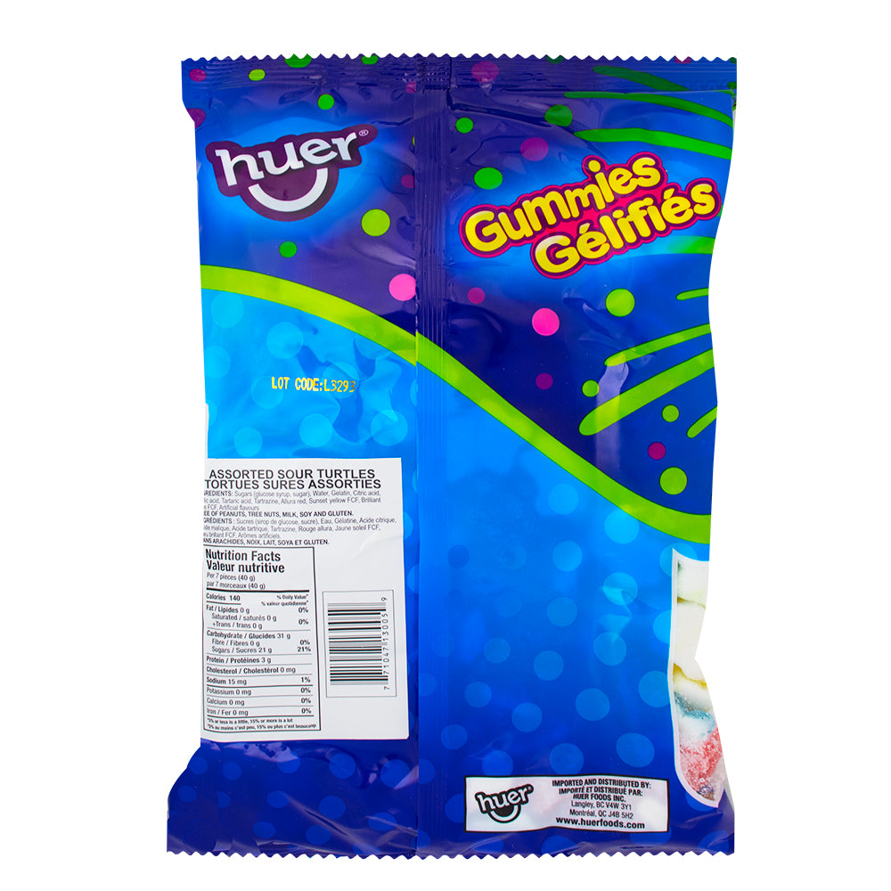 Huer Sour Assorted Turtles - 1kg  Nutrition Facts Ingredients