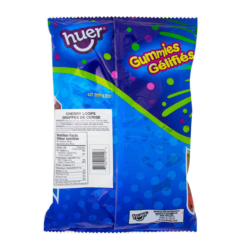 Huer Cherry Loops Candy - 1kg  Nutrition Facts Ingredients