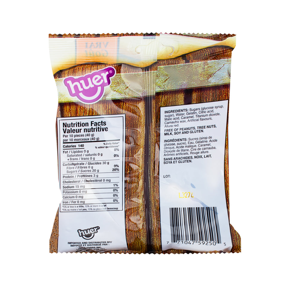 Huer Root Beer Gummy Bottles - 100g  Nutrition Facts Ingredients