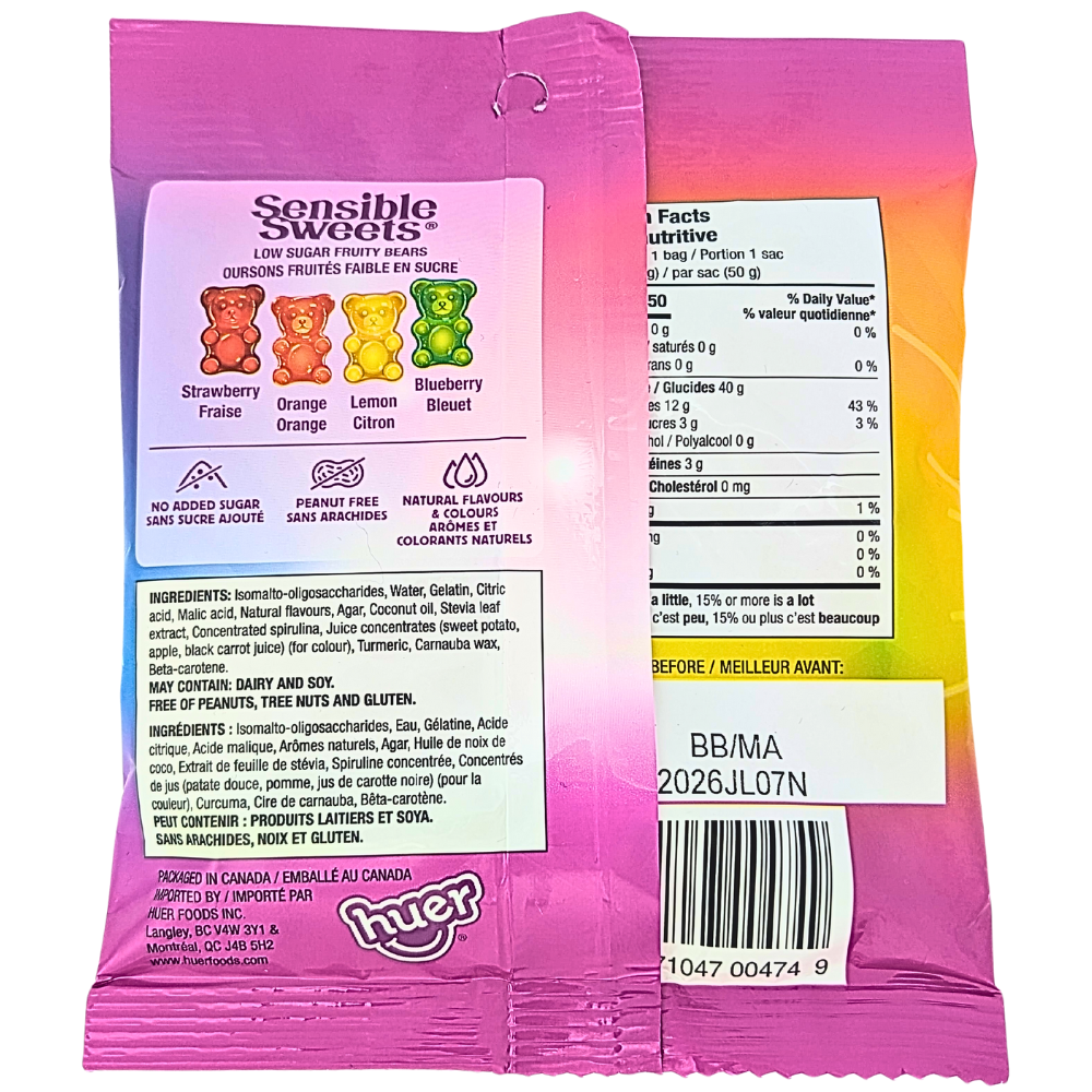 Huer Sensible Sweets Low Sugar Bears - 50g