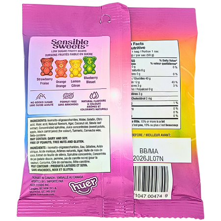 Huer Sensible Sweets Low Sugar Bears - 50g