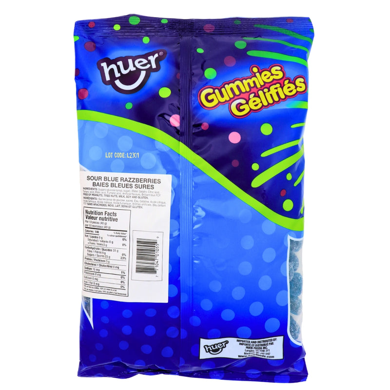 Huer Sour Blue Razzberries Gummy Candy - 1kg Nutrient Facts - Ingredients