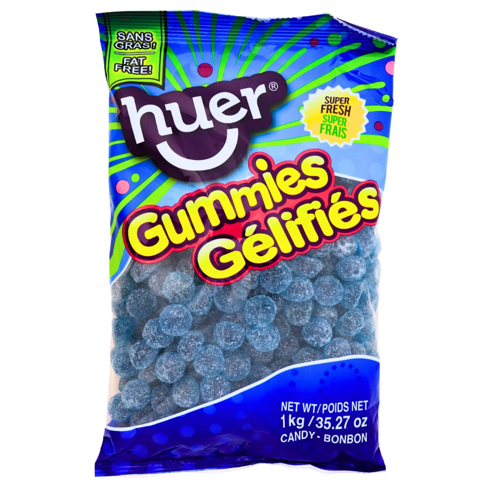 Huer Sour Blue Razzberries Gummy Candy - 1kg