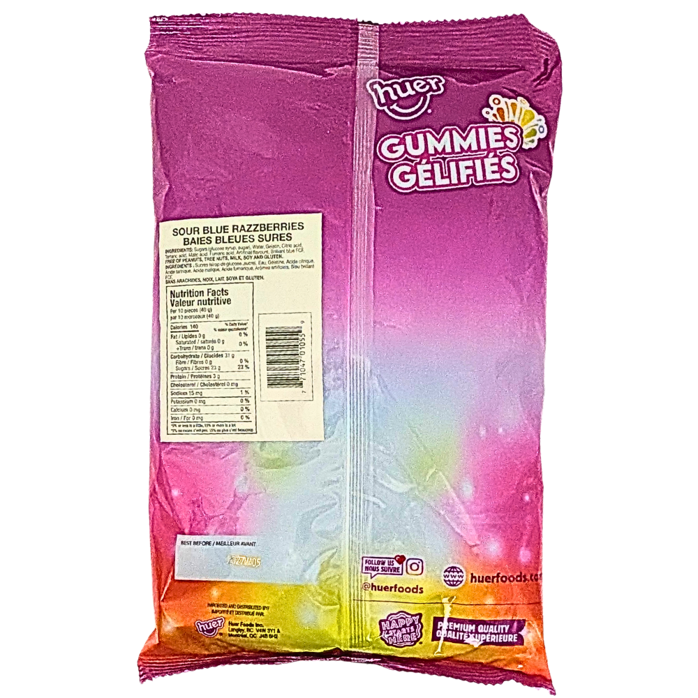Huer Sour Blue Razzberries Gummy Candy - 1kg