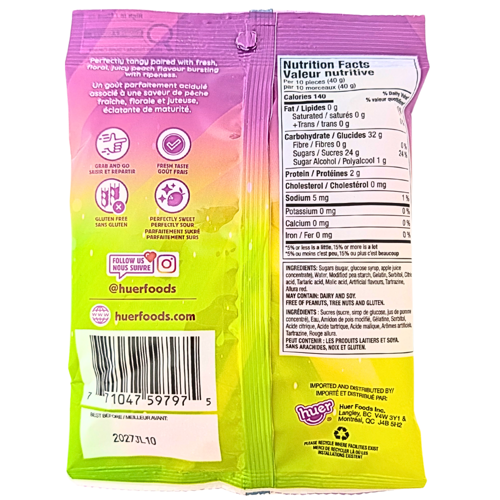 Huer Sour Peach Slices - 120g