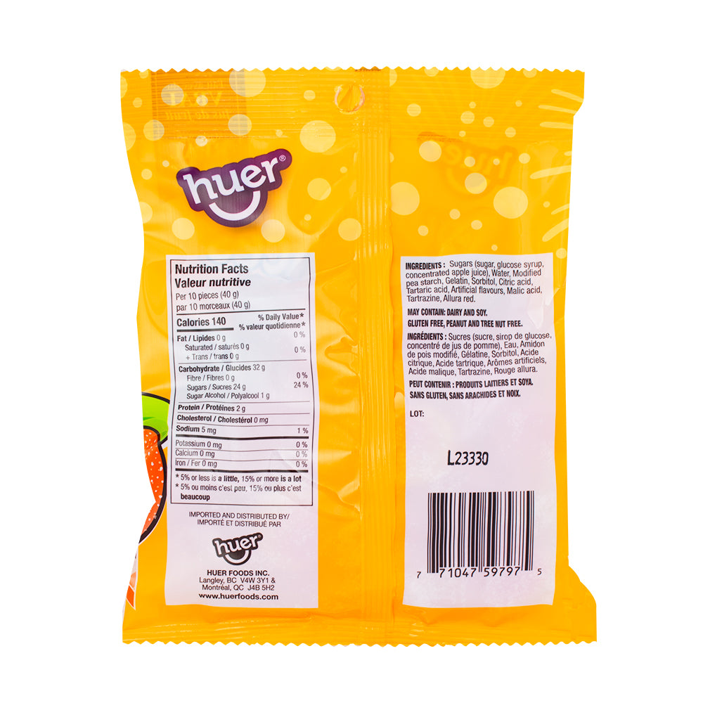 Huer Sour Peach Slices - 120g  Nutrition Facts Ingredients