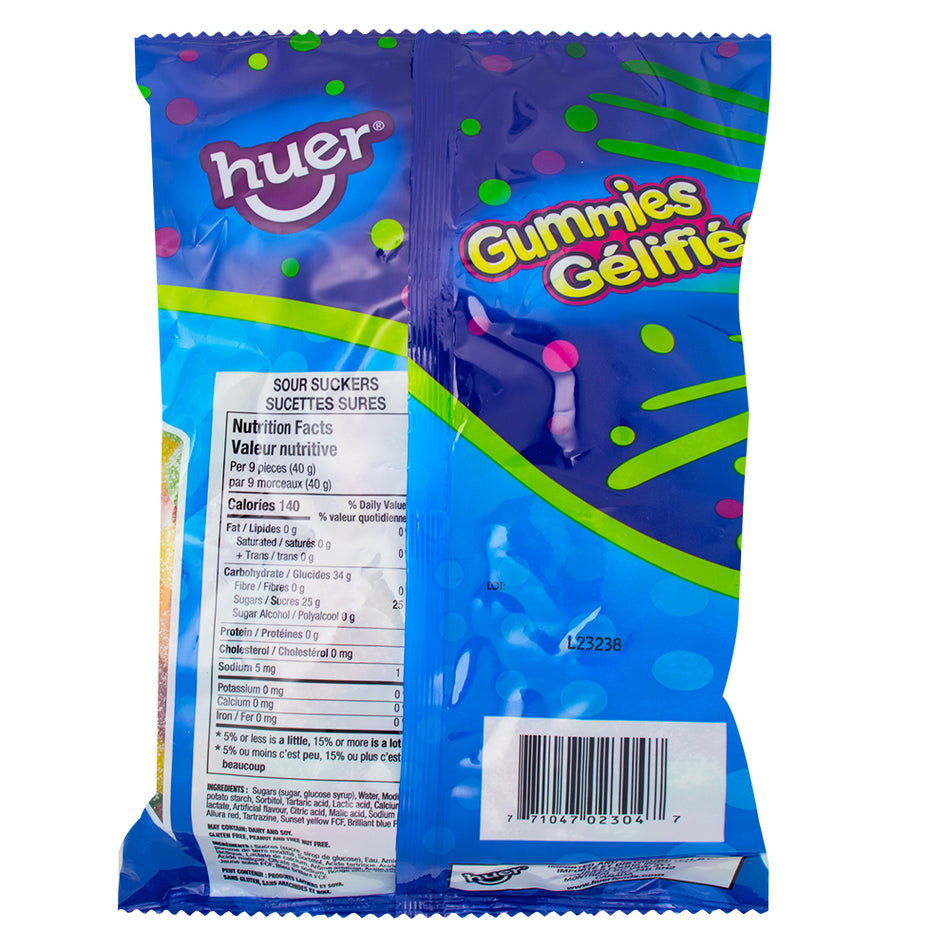 Huer Mini Sour Suckers - 1kg  Nutrition Facts Ingredients