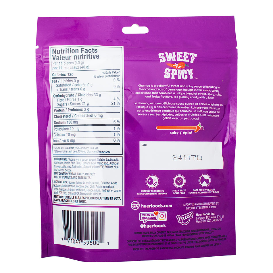 Huer Sweet n' Spicy Gummy Bears - 140g  Nutrition Facts Ingredients