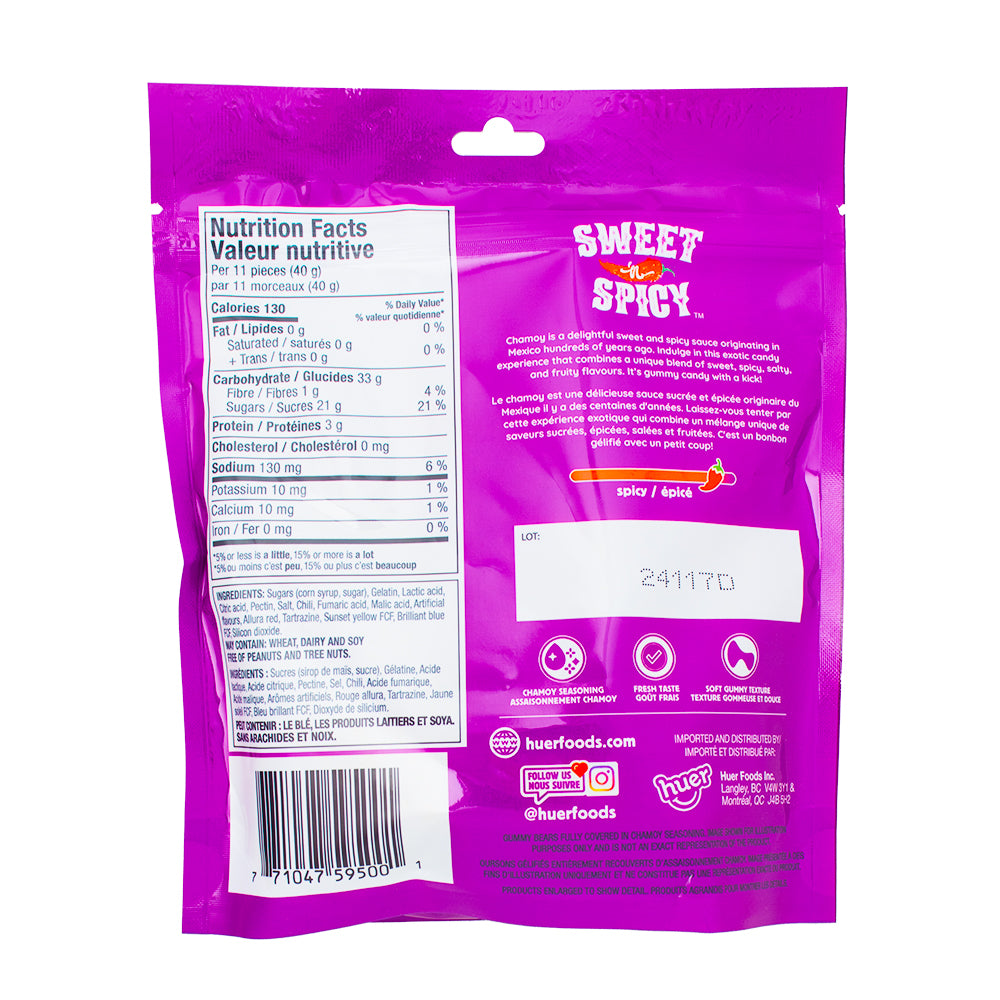 Huer Sweet n' Spicy Gummy Bears - 140g  Nutrition Facts Ingredients