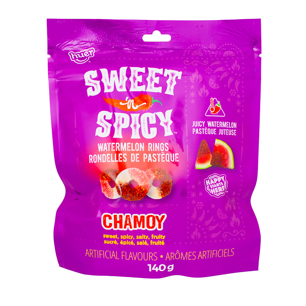 Huer Sweet n' Spicy Watermelon Rings - 140g - Huer - Huer Candy - Huer Gummy - Sweet and Spicy Candy - Spicy Candy - Watermelon Candy - Watermelon Rings - Gummy Rings