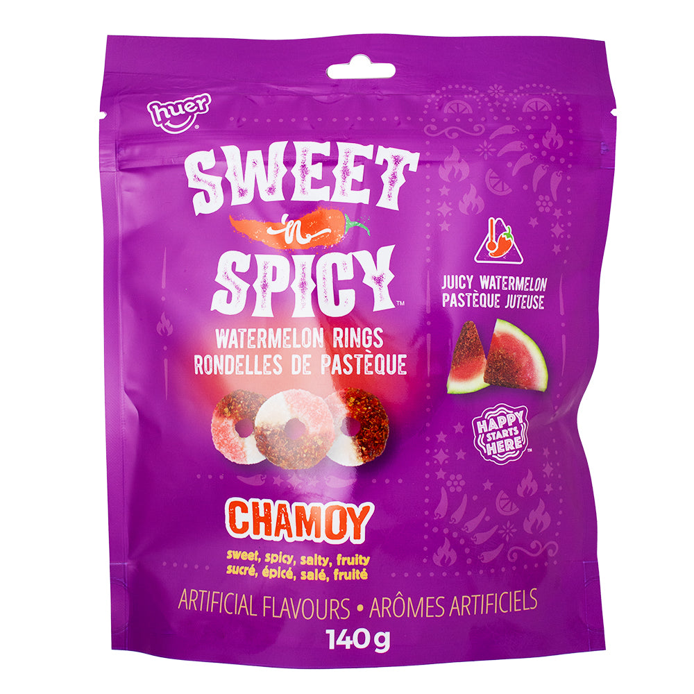 Watermelon Rings Sweets Sweet n' Spicy Watermelon Rings - 140g | Candy Funhouse – Candy Funhouse CA