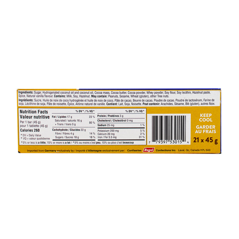 Icy Bar Dark - 45g Nutrition Facts Ingredients - Icy Bar Dark - Dark Chocolate Candy - Chocolate Bar Candy - Icy Bar Candy - Dark Chocolate Treat - Candy Bar Assortment