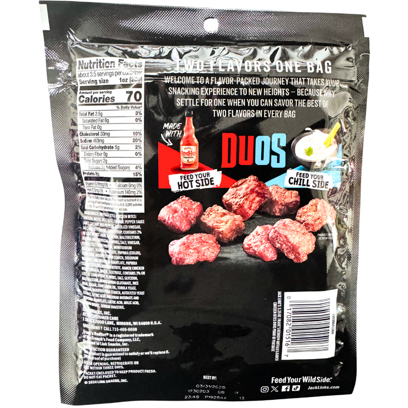 Jack Link's Duos Buffalo and Ranch Tender Bites - 3.25oz