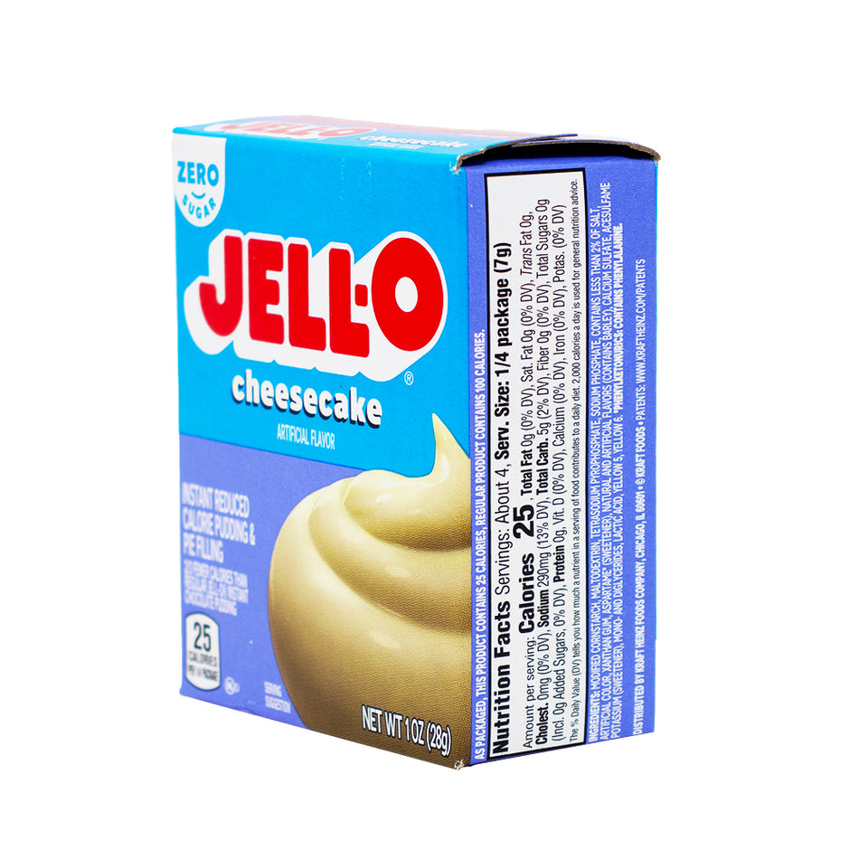 Jell-O Instant Pudding Sugar Free Cheesecake - 1ozjell-o-instant-pudding-sugar-free-cheesecake-candy-funhouse-front-1